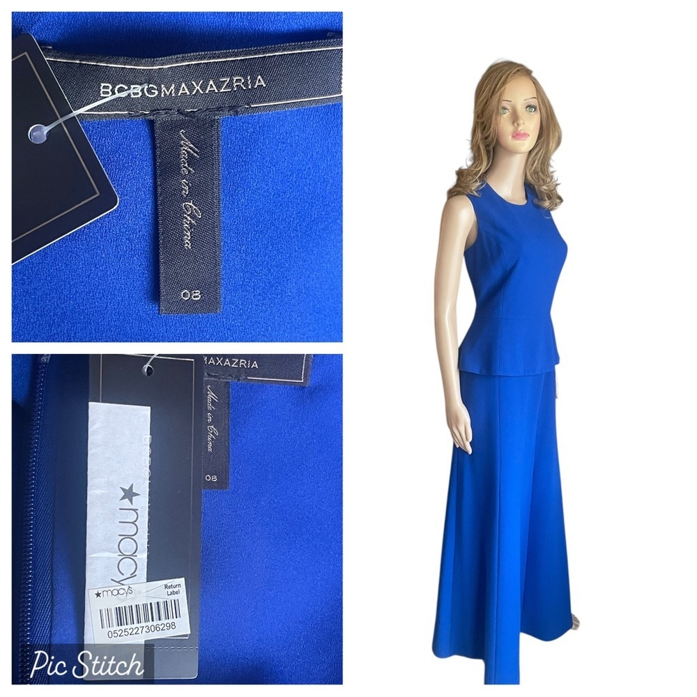 New! BCBGMAXAZRIA old collection stunning maxi blue one layered dress size 08.